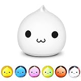 cestmallシリコンLEDナイトライト、USB充電式ポータブルAdorableタッチセンサーBeside Ledテーブルランプ、水ドロップ夜ランプ、暖かいホワイトライト& 7カラフルなライト子供ベ