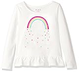 The Children's Place Big Girls' Peplum Graphic Top White Large/10/12 [並行輸入品]