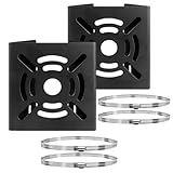 I'm so happy 防犯カメラ 取り付け金具 固定金具 屋外 クランプ ポール 監視カメラ 取付 角柱 ステンレス 2個 (ブラック)