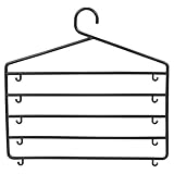 EasyGift製品プラスチック5バーTrouser Hangers 2 Hangers ブラック