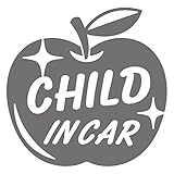 imoninn CHILD in car ステッカー　【シンプル版】　No.63　リンゴ　（シルバーメタリック）