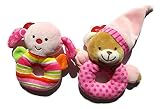 Teddy Bear and Puppy Hand Rattle Sensory Cribアクティビティソフトおもちゃベビーギフトセット
