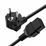 DRRI Europe Schuko プラグ CEE 7-7プラグ 16A 250V - IEC 60320 C19 電源コード サーバー用 | PDU| PCコンピュータ | モニター用