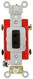 Leviton 1222-2L 20 Amp, 120/277 Volt, Toggle Locking Double-Pole AC Quiet Switch, Extra Heavy Duty G