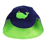 Little Meベビーボーイズ、幼児用男の子野球つばCovered Neck Flap sun hat カラー: ブルー