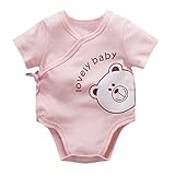 baby fruit 夏 ベビー服 半袖ロンパース 女の子 男の子 動物 プリント コットン 可愛い 三角 ボディースーツ 4色 BQ1508 ピンク 52cm