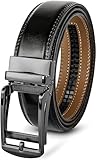 【5500ポイント還元で実質199円】[GOLDLEMON] ベルト メンズ 紳士用 穴なし 革 大きいサイズ オートロック式 バックル取替