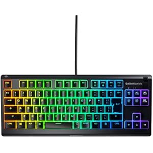 SteelSeries ゲーミングキーボード テンキーレス 有線 Apex 3 TKL 日本語配列 静音スイッチ IP32防滴 24キー同時押し対応 ブラック