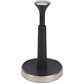 Joseph Joseph Push and Tear Kitchen Roll Holder for Easy Tearing Off (Maximum Height of the Kitchen Roll of 24 cm), Dark Grey