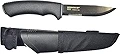 Bushcraft Black,Black Rubber Handle,Black ComboEdge w/Sheath