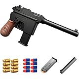 ハンドガン風おもちゃグロック M1932ガンおもちゃ、EVAソフトダーツ弾丸 トイサイレンサー付きガン、トボーイズアウトドアスポーツ楽しいCS撮影おもちゃ銃 DIY 工具スポーツ アウトドアショットガン,Black (ブラック)