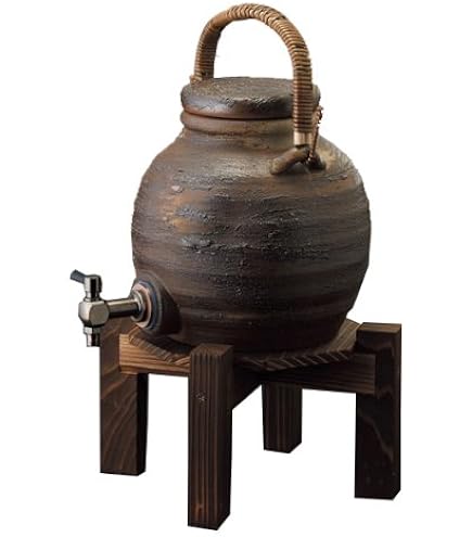 Amazon｜長谷園 iサーバー 木製台付 黒釉 約2000ml ASU-64｜焼酎 