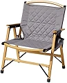 URBAN RESEARCH DOORS 別注カラー WAQ Folding Wood Chair フォールディングウッドチェア ローチェア 折りたたみチェア ウッドチェア キャンプチェア キャンプ椅子 ドリンクホルダー (Gray)
