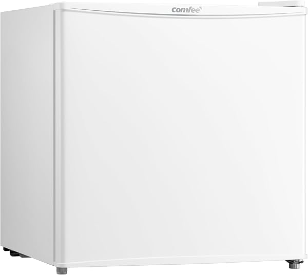 COMFEE' 冷蔵庫 45L インバーター 幅47.2cm コンパクト 静音25dB 省エネ 7段階温度調節 小型 一人暮らし キッチン/寝室/書斎/オフィス用 ミニ冷蔵庫 ホワイト RCD45WH1JP(E) - 1