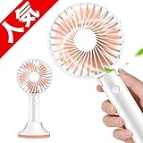 DEKINMAX 携帯扇風機 手持ち扇風機 扇風機 小型 5段階風量調節 強力 折り畳み式 台座付き 卓上 静音 USB充電式 持ち運び便利
