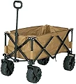 [ビジョンピークス] アウトドアワゴン 100L 耐荷重100kg ワイドホイールキャリーワゴン VP160309I03 タン 幅107cm×奥行き55cm×高さ95.5cm 大型タイヤ 自立収納 大容量 折り畳み コンパクト収納
