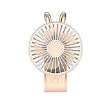 JUSSES充電式 携帯扇風機 【2020年最新】 USB充電式 手持ち扇風機 卓上扇風機 折りたたみスタンド機能 (ピンク)