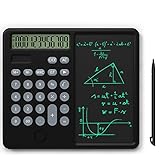 【Amazon 限定ブランド】GUYUCOM 電卓付き電子メモパッド 計算機 12桁 6.5インチ デジタルメモ 簿記 ソーラー電池 シンプ
