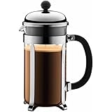 BODUM ボダム コーヒーメーカー コーヒープレス CHAMBORD シャンボール フレンチプレス コーヒーメーカー 1L シルバー ステンレスフィルター ガラスビーカー 浸漬式 コーヒー 【正規品】 1928-16J