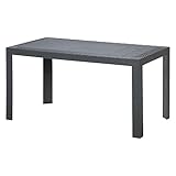 【ガーデンテーブル ラタン アウトドア プラスチック 庭 テラス デッキ】ステラテーブル 80×140cm ブラック(C188-S1)