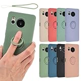 AQUOS sense8 ケース シリコン リング スマホケース カバー AQUOSsense8 ソフトケース 薄型 保護 耐衝撃 SH-54D SH54D SHG11 アクオス センス8 docomo au 楽天モバイル UQmobile ブラック A995AS8BK