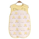 Luyusbaby 6重 ガーゼ ベビースリーパー夏パジャマ 寝袋 着用できる毛布　イエロー　Ｌ