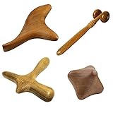 4 Pcs Set Thai Massage Wooden Stick Tools Hand Foot Face Head Body Roller Thai SPA Massages Therapy 