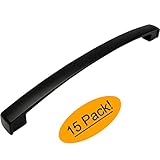 Cosmas 616 – 192 FBフラットブラックモダンキャビネットハードウェアアーチハンドルプル – 7 – 1 / 2 "インチ( 192 mm )穴中心 – 15パック