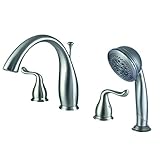 Yosemite Home Decor YPH2B258-BN Roman Tub Faucet with Hand-Held Shower, Small, Brushed Nickel [並行輸入品