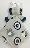 Blankets and Beyond Navy & Grey Elephant Baby Security Blanket Plush by Blankets and Beyond [並行輸入品]