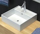SKBファミリLuxuryセラミックBasin Square withオーバーフローと蛇口穴16.1 " x16.1 "