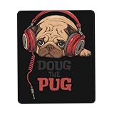 パグ 犬2 レーザー対応デスクマット ワイヤレスゲーミングマウスパッド 7 X 8.6 In