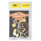 クラフト社 両面カシメ 中 足長 φ9mm × 足10mm 10個 レザークラフト 金具 パーツ 1006-02 G ゴールド