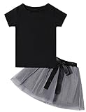 kidlove幼児用ベビーガールズコットンT -シャツ+バブルチュチュドレススカートClotheセット カラー: ブラック