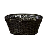 定番バスケット　茶竹カゴ　連鉢楕円タイプ　鉢カバー　SKB-50W　 Bamboo