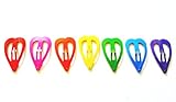 24 pcs Cuteハートスナップクリップサイズ30 mm for Toddler Baby Mixレインボーカラー