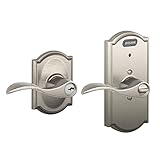 Schlage FE51V ACC 619 CAM Camelot Style Keyed Entry Accent Lever with Built-in Alarm, Satin Nickel [