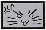 ワッペン ネコの顔 マジックテープ（ベルクロ・面ファスナー）着脱 猫のおもしろ反射素材パッチ (怒り顔)