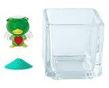 花市場直送便 ミニチュアガラス かっぱ天使 & カラーサンド エメラルドグリーン & 植え込み用グラス ニューブロックS