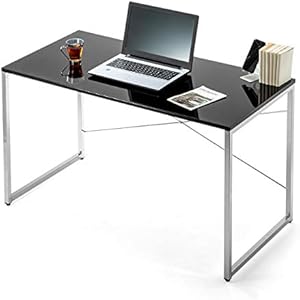 サンワダイレクト パソコンデスク 幅120×奥行60cm 鏡面天板 モニターアーム対応 ゲーミングデスク ブラック 100-DESK039BK