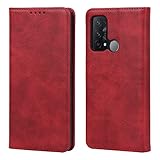 【Hamany】oppo reno 7a ケース 手帳型 オッポリノ7aスマホケース カード収納 au OPG04 ケース A201OP / CPH2353 収納 耐衝撃 耐久性 耐摩擦 横置きスタンド機能 マグネット式 レザー おっぽ スマホ reno7 a カバー -ヴィンテージレッド