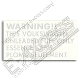 Warning フュエル ステッカー VOLKSWAGEN (シルバー)