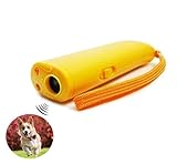 愛犬しつけ 無駄吠え 犬よけグッズ 犬対策 動物撃退器　ペットしつけ 超音波 全犬種 (イエロー)