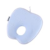 Mittagong　ベビー枕　赤ちゃん枕　ベビーピロー　りんご型　絶壁防止枕　メモリーフォーム ブルー