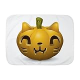 Truly TeagueベビーブランケットホワイトKitty Cat Halloweenジャックランタン