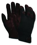 MCR Safety 920L Memphis Spandex Back Multi-Task Gloves with Adjustable Wrist Closure, Brown/Black, L