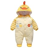 ベビー服 ロンパース カバーオール フード付き クマ耳 長袖 秋冬 3ヶ月-6ヶ月 防寒着 hibote