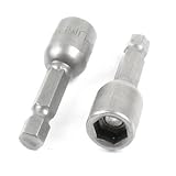 DealMux 2個グレー1/4シャンク5/16六角ナットドライバマグネットセッタースパナパワーツール