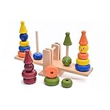 木製Clown Rainbow Stackerシーソーバランススケールボードバランシングゲーム子供の、早期教育&学習おもちゃ3年間のOld and up