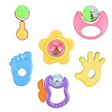 ベビーラトル ハンドベル 歯がためおもちゃ ハンドラトル おしゃぶり 歯固めセット ミュージカル おもちゃ 早期教育玩具 新生児 6pcs /セット